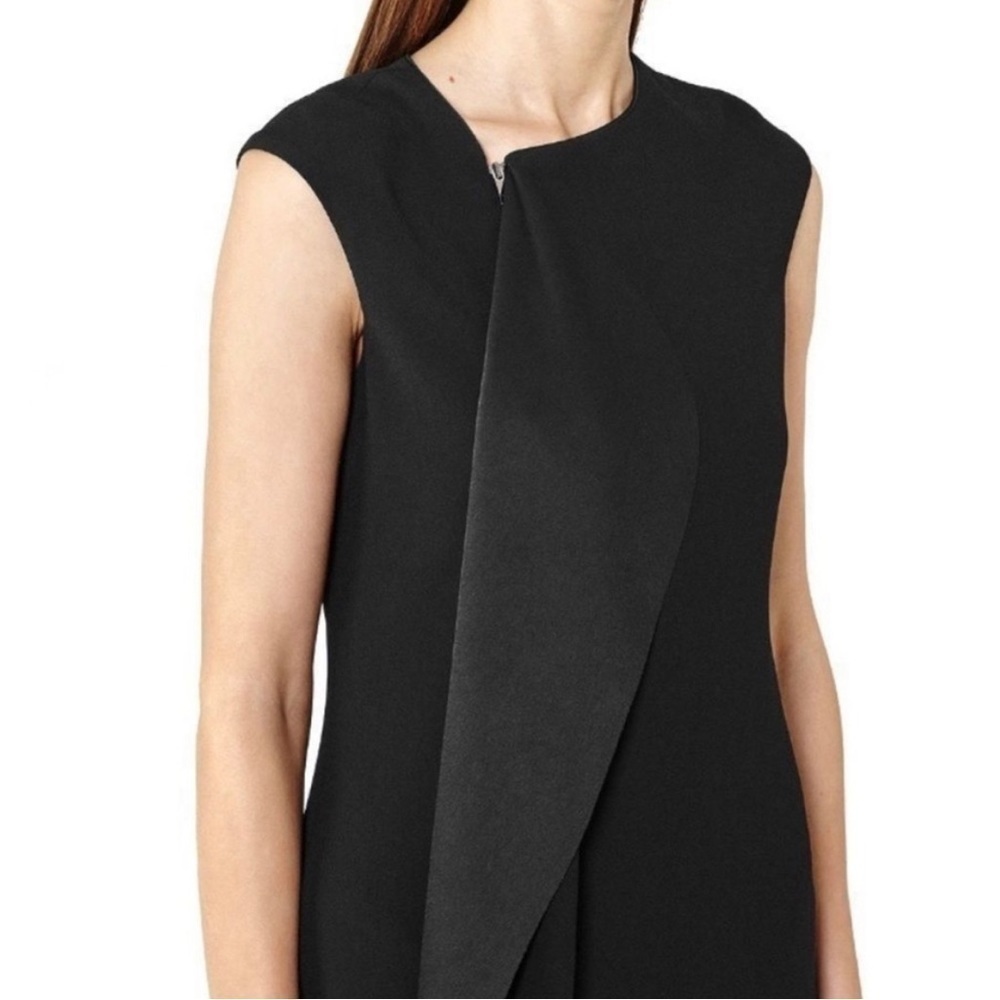 REISS Cora Sleeveless Ruffle Shift Dress 10 - Picture 3 of 8